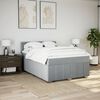 vidaXL Boxspringbett mit Matratze Hellgrau 140x200 cm Stoff