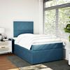vidaXL Boxspringbett mit Matratze Blau 120x190 cm Samt