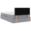 vidaXL Bett mit Stauraum und LED mit LED Hellgrau 120 x 200 cm Stoff