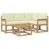 vidaXL Outdoor-Sofagarnitur mit Kissen 5 pcs Wei&szlig; und Creme