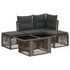 vidaXL Gartensofa-set 5 stk. Grau Poly-Rattan