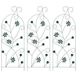 vidaXL Gartenzaun 3 stk. Gr&uuml;n 112 x 39,5 cm Stahl