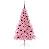 vidaXL K&uuml;nstlicher vorbeleuchteter Weihnachtsbaum Rosa 150 cm PVC