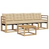 vidaXL Outdoor-Sofagarnitur 5 stk. Wei&szlig; und Beige