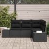 vidaXL Gartensofa-set 4 pcs Schwarz Poly-Rattan
