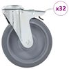 vidaXL 32 Stk. Lenkrollen mit R&uuml;ckenloch 125 mm