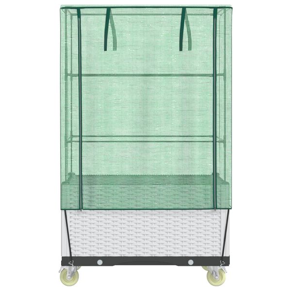 vidaXL Hochbeet mit Aufsatz und Rollen Rattan-Optik 80x50x182 cm