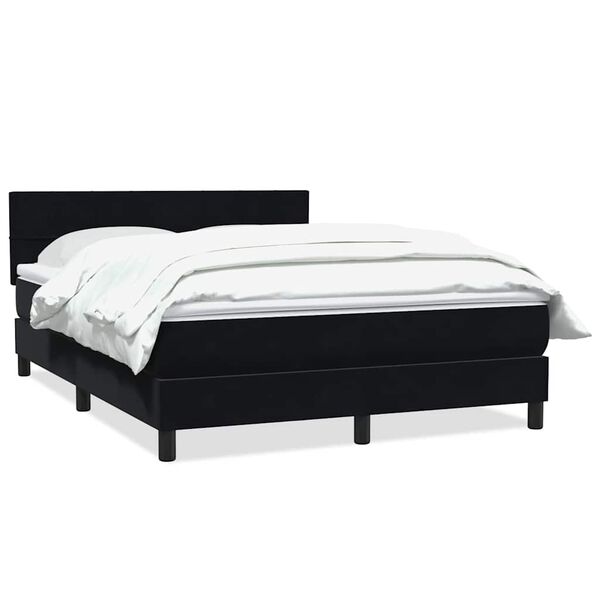 vidaXL Boxspringbett mit Matratze Schwarz 160x220 cm Samt