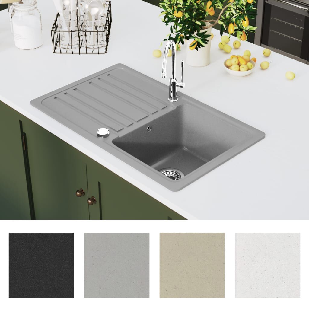 VidaXL Edelstahl-Spüle Mit Abtropfset – 500x600x155 Mm, Einbauspüle Von Oben, Links/rechts Montierbar, Inkl. Ablauf