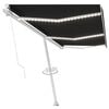 vidaXL Manuelle Markise mit Solar-LED 6 x 3 m Anthrazit 100% Polyester