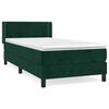vidaXL Boxspringbett mit Matratze Dunkelgr&uuml;n 80x200 cm Samt