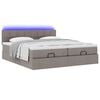 vidaXL Ottoman-Bett mit Matratzen & LEDs Taupe 200x200 cm Stoff