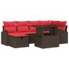 vidaXL Gartensofa-set 7 stk. Braun Poly-Rattan