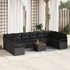 vidaXL Gartensofa-set mit Kissen 11 pcs Schwarz Poly-Rattan