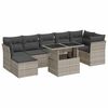 vidaXL 8-tlg. Garten-Sofagarnitur mit Kissen Hellgrau Poly Rattan