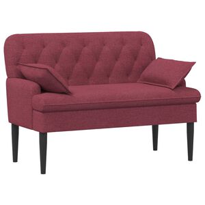 vidaXL Zweisitzer mit Knopfheftung Weinrot 111 x 68 x 80 cm Stoff
