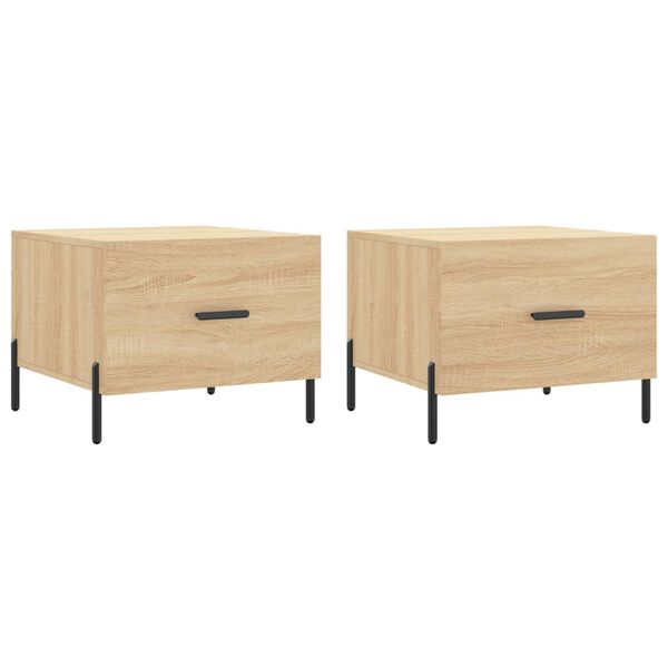vidaXL Couchtische 2 Stk. Sonoma-Eiche 50x50x40 cm Holzwerkstoff