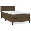 vidaXL Boxspringbett mit Matratze Dunkelbraun 90x190 cm Stoff