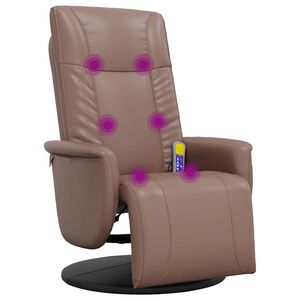 vidaXL Massagesessel mit Fu&szlig;teil Braun Kunstleder