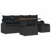 vidaXL Gartensofa-set 6 stk. Schwarz Poly-Rattan