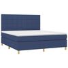 vidaXL Boxspringbett mit Matratze & LED Blau 180x200 cm Stoff