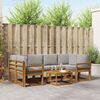 vidaXL Outdoor-Sofagarnitur mit Kissen 7 pcs Nat&uuml;rlich und Hellgrau