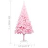 vidaXL K&uuml;nstlicher Weihnachtsbaum mit Beleuchtung & Kugeln Rosa 210cm