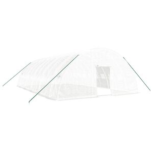vidaXL Gew&auml;chshaus mit Stahlrahmen Wei&szlig; 60 m&sup2; 10x6x2,85 m
