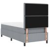 vidaXL Boxspringbett mit Matratze mit LED Hellgrau 90 x 200 cm Stoff