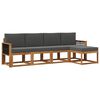 vidaXL Outdoor-Sofagarnitur 5 stk. 5-Sitzer Natur und Anthrazit