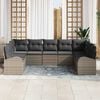 vidaXL Garten-Sofa-Set mit Kissen 9 pcs Grau Poly Rattan
