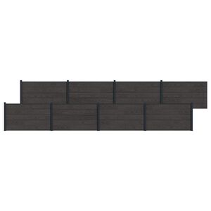 vidaXL Zaunelement 8 pcs WPC und Aluminium Schwarz