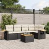 vidaXL 6-tlg. Garten-Sofagarnitur mit Kissen Schwarz Poly Rattan