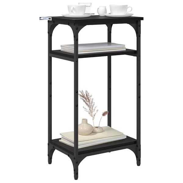 vidaXL Beistelltisch mit Regal Schwarz Eichen-Optik 40 x 30 x 75 cm