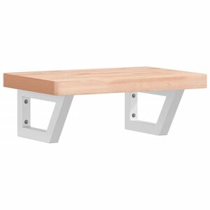 vidaXL Waschbeckenregal Wandmontage Stahl und Massivholz Buche