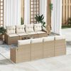 vidaXL Sofa Set mit Kissen 9 pcs Beige und Creme Poly Rattan