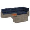 vidaXL Gartensofa-set 9 pcs Grau und Marineblau Poly-Rattan