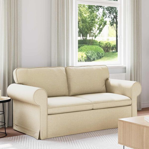 vidaXL Sofa Creme Gesamtabmessungen: 175 x 82 x 80 cm (B x T x H) Samt