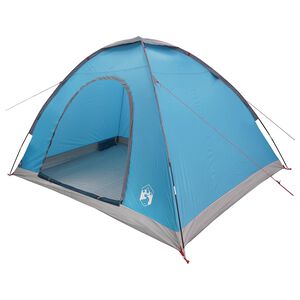 vidaXL Campingzelt 4 Personen Blau 185T Polyester mit PU-Beschichtung