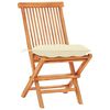 vidaXL 3-tlg. Bistro-Set mit Cremewei&szlig;en Kissen Massivholz Teak