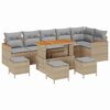 vidaXL Gartensofa-set mit Kissen 10 pcs Beige Poly Rattan