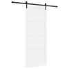 vidaXL Schiebet&uuml;r 93 x 232 cm Holzwerkstoff Wei&szlig; und Schwarz