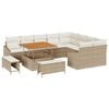 vidaXL Garten-Sofa-Set mit Kissen mit Speicher 12 pcs Beige und Creme