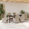 vidaXL Garten Essgruppe mit Kissen 7 pcs Beige Poly-Rattan