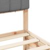 vidaXL Bettgestell mit gepolstertem Kopfteil Hellgrau 135 x 190 cm