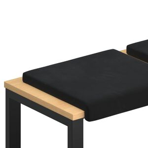 vidaXL Bankkissen 4 stk. Samt Schwarz Tiefe 35 cm
