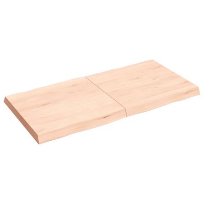 vidaXL Tischplatte 120x60x6 cm Massivholz Eiche Unbehandelt Baumkante