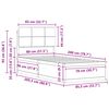 vidaXL Bettgestell mit gepolstertem Kopfteil Hellgrau 80 x 200 cm