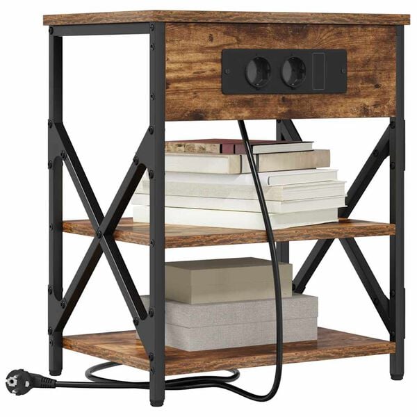 vidaXL Nachttisch Ger&auml;ucherte Eiche 41 x 31 x 51 cm Holzwerkstoff