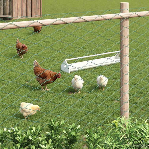 vidaXL Kettenzaun Gr&uuml;n 2 x 20 m Stahl